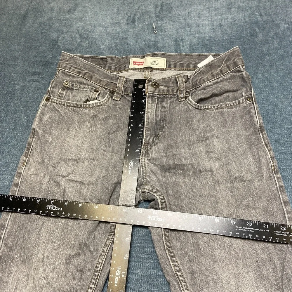 Levi's 511 Skinny Jeans Boys 16 Gray Denim Medium Wash 5-Pockets Streetwear